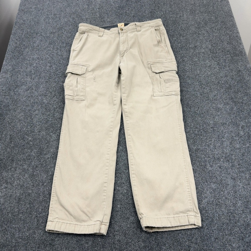 RedHead Cargo Pants Mens 36 Khaki Cotton Flannel Lined Workwear Outdoor Rugged